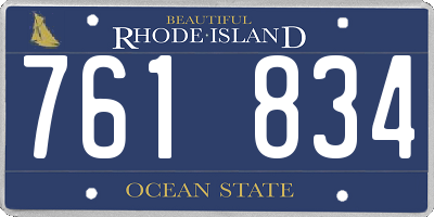 RI license plate 761834