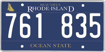 RI license plate 761835