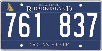 RI license plate 761837