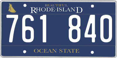 RI license plate 761840
