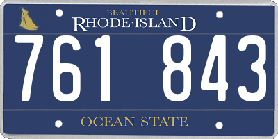 RI license plate 761843