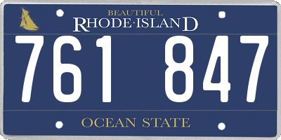 RI license plate 761847