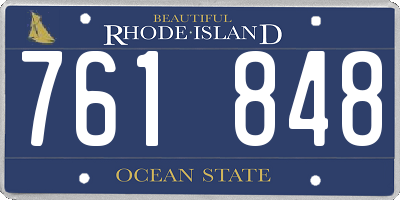 RI license plate 761848