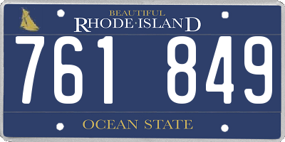 RI license plate 761849