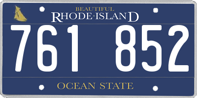RI license plate 761852