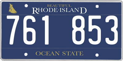 RI license plate 761853