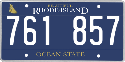 RI license plate 761857