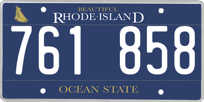 RI license plate 761858