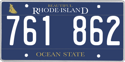 RI license plate 761862