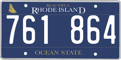 RI license plate 761864