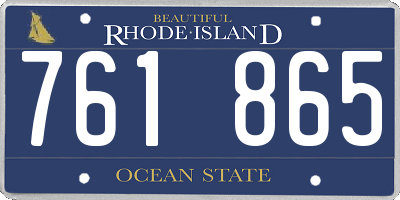 RI license plate 761865