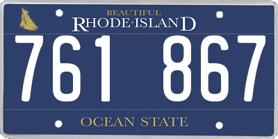 RI license plate 761867