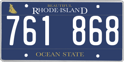 RI license plate 761868