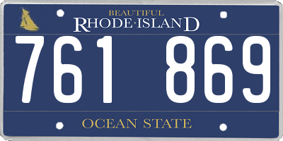 RI license plate 761869