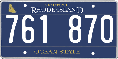 RI license plate 761870