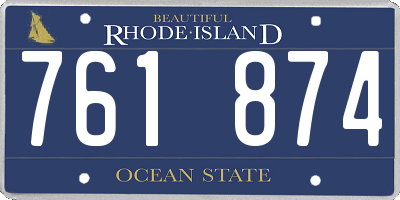 RI license plate 761874