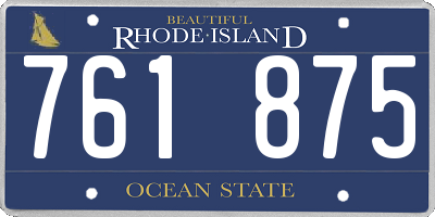 RI license plate 761875