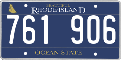 RI license plate 761906