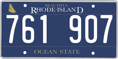 RI license plate 761907