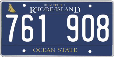 RI license plate 761908