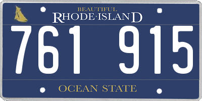 RI license plate 761915