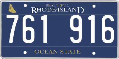 RI license plate 761916