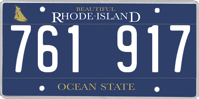 RI license plate 761917