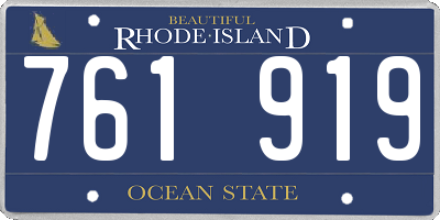RI license plate 761919