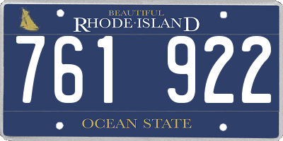 RI license plate 761922
