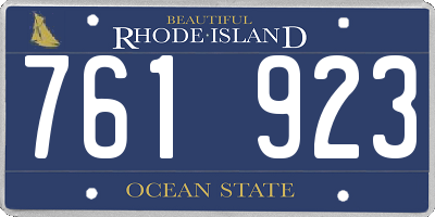 RI license plate 761923