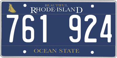 RI license plate 761924