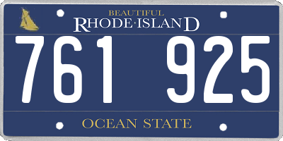 RI license plate 761925