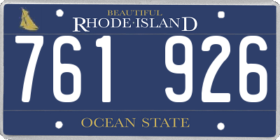 RI license plate 761926