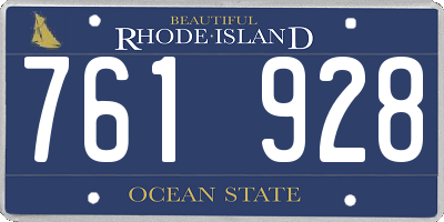 RI license plate 761928