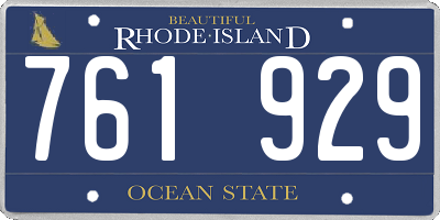 RI license plate 761929