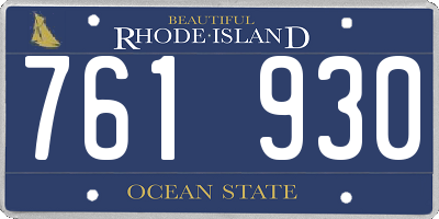 RI license plate 761930