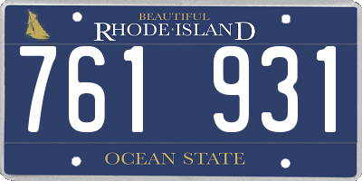 RI license plate 761931