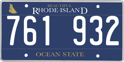 RI license plate 761932