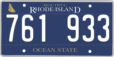 RI license plate 761933