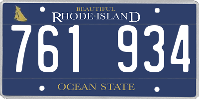 RI license plate 761934