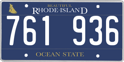 RI license plate 761936