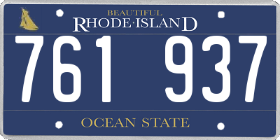 RI license plate 761937