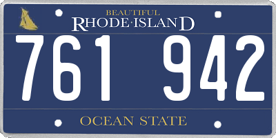 RI license plate 761942