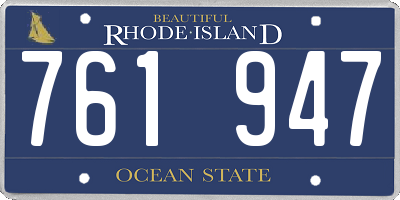 RI license plate 761947