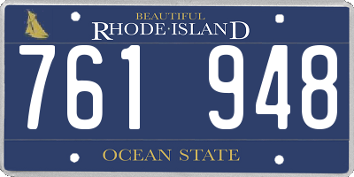 RI license plate 761948