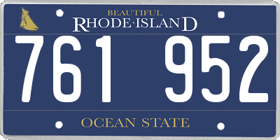 RI license plate 761952