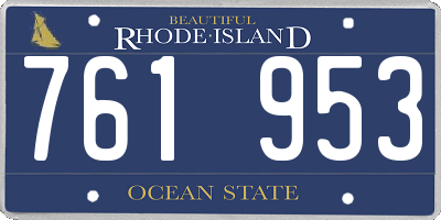 RI license plate 761953