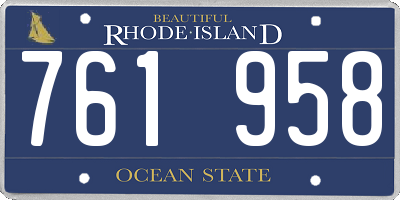 RI license plate 761958