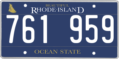 RI license plate 761959