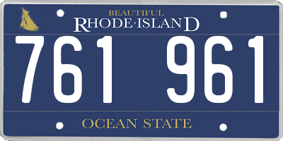 RI license plate 761961